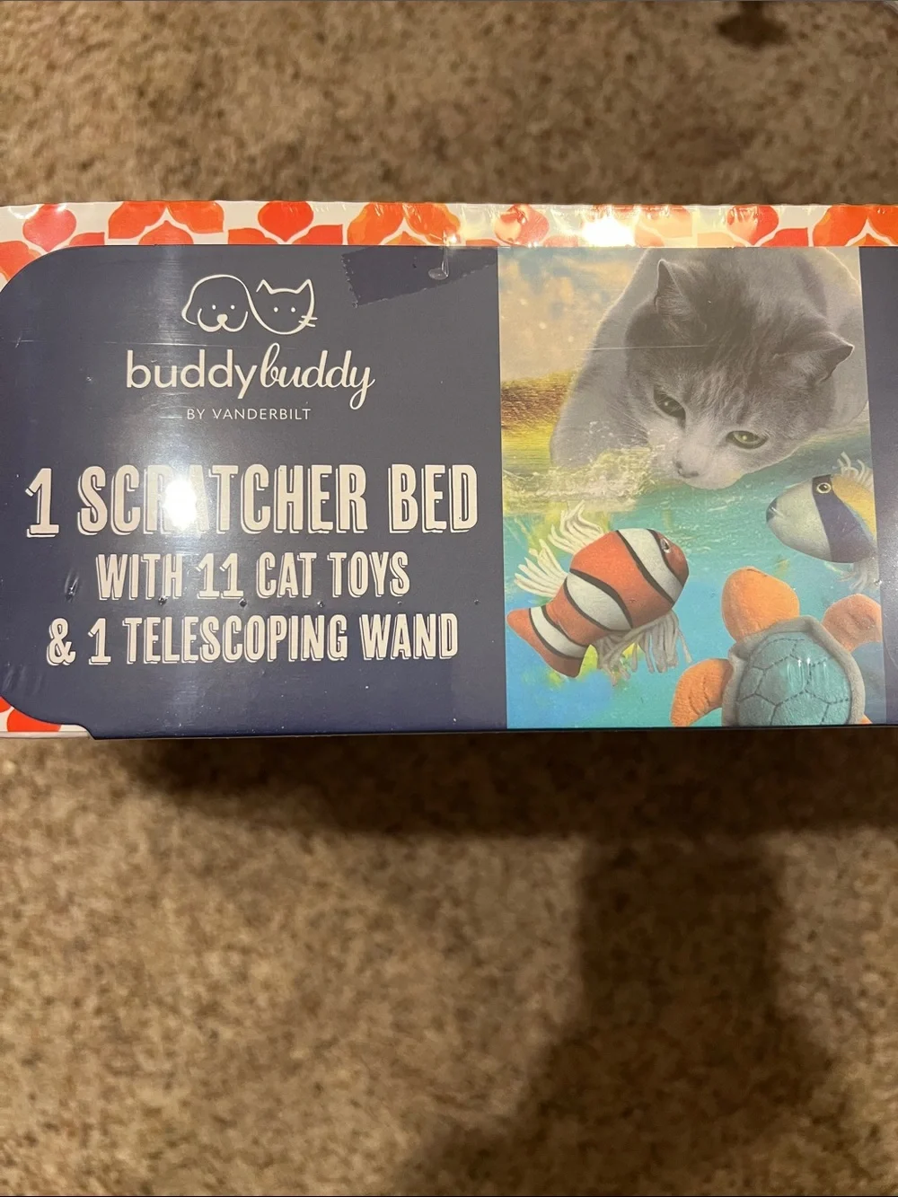 Scratcher bed with Assorted Colorful Cat Toys Plush & Interactive Set